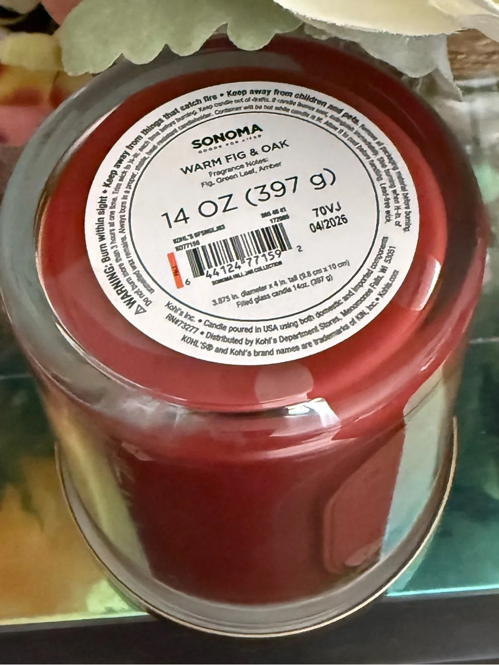 🆕🪾 SONOMA “WARM FIG & OAK” 3-WICK SCENTED SOY WAX CANDLE. BRAND NEW.